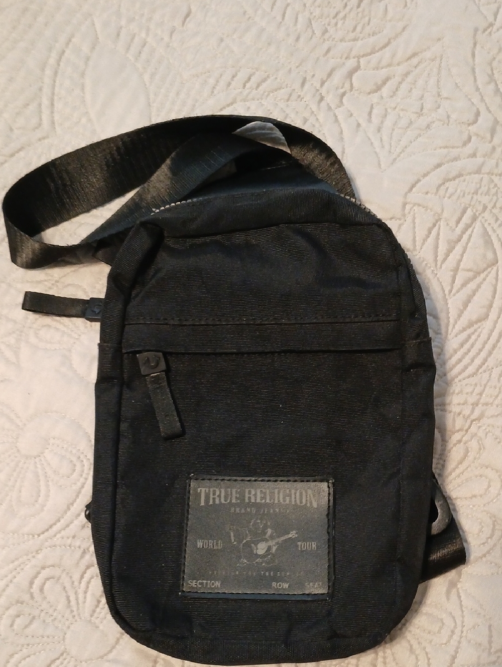 True Religion Black Compact Crossbody Pouch